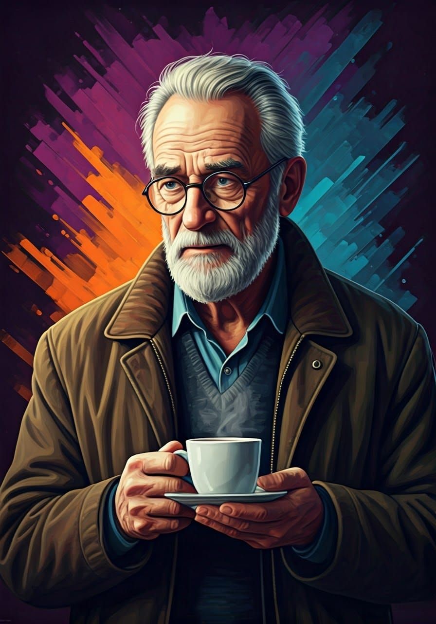 A Thoughtful Moment with a Cup of Coffee