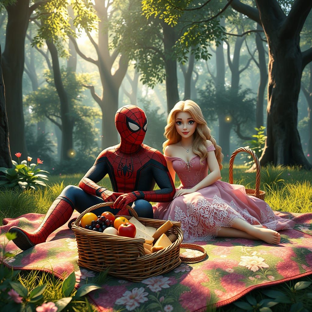 Whimsical Picnic in Magical Forest, Inspired by Fantasy Conc...