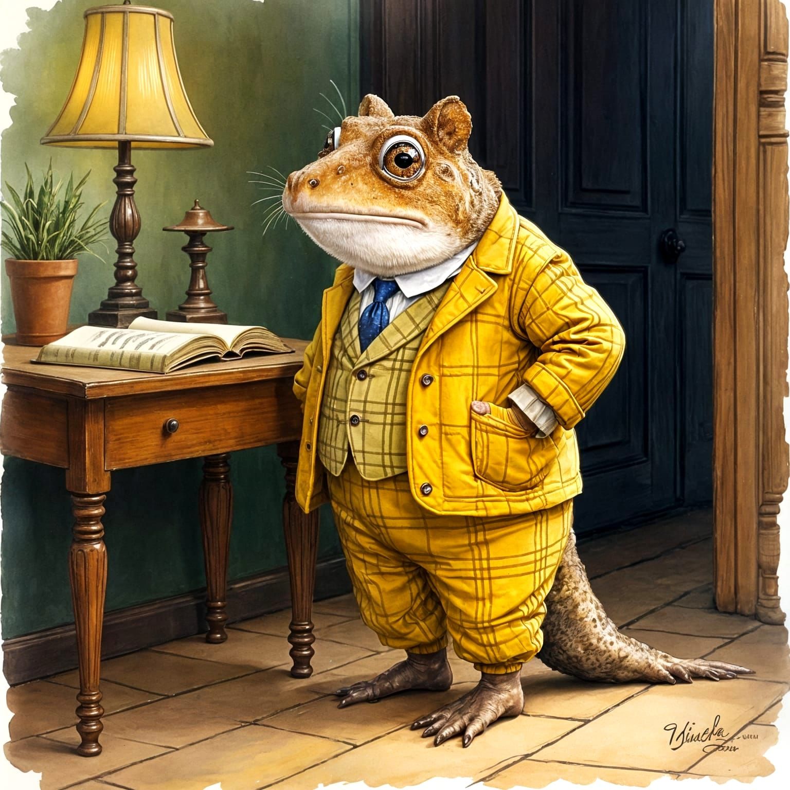 Toad of Toad Hall in Yellow Suit