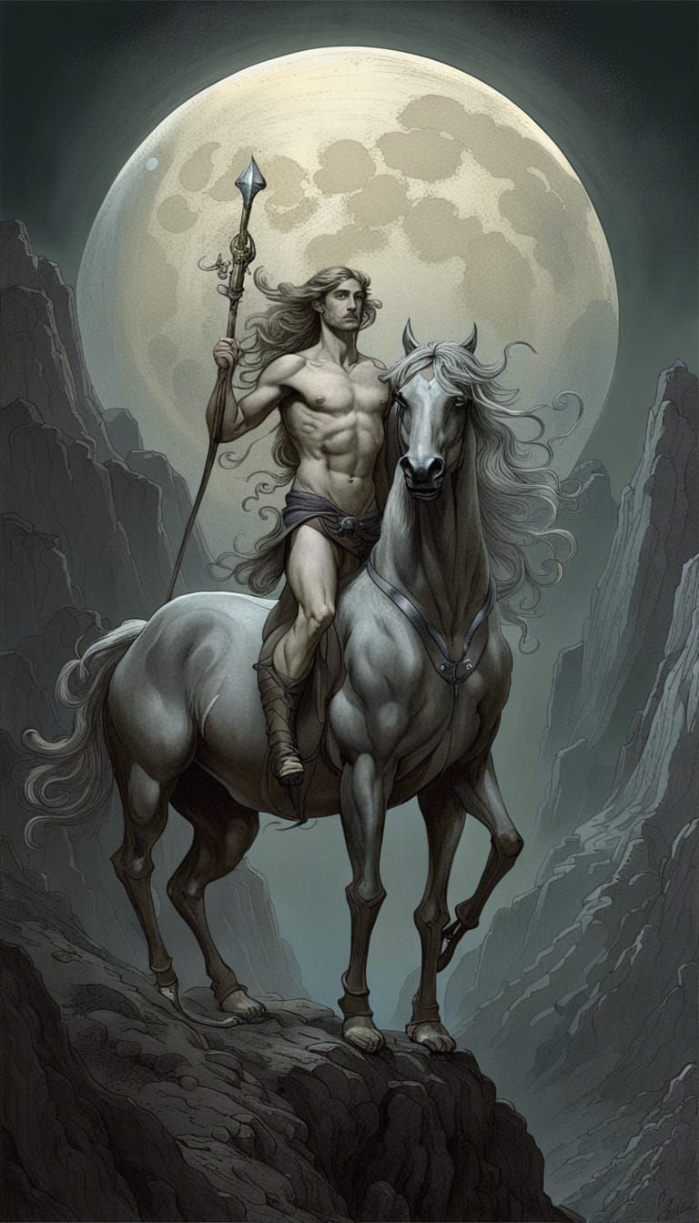 Ethereal Elven Centaur in Hyperdetailed Fantasy Art