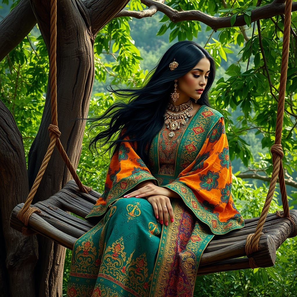 Surreal Goddess in Traditional Sci-Fi Regalia