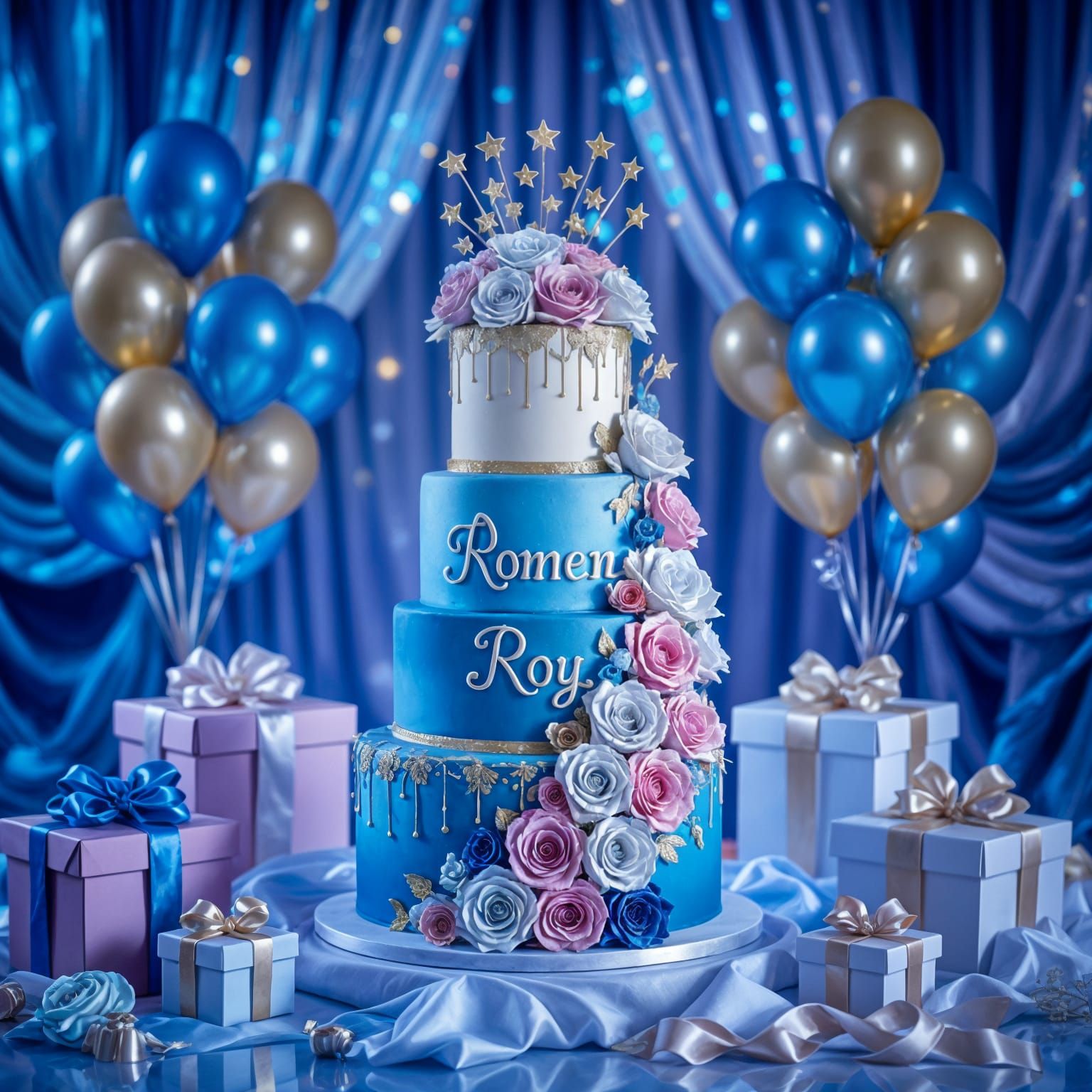 Magical Birthday Celebration with Ethereal Shimmering Lighti...