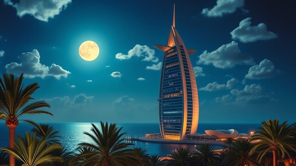 Burj Al Arab at Night: Romantic Landscape