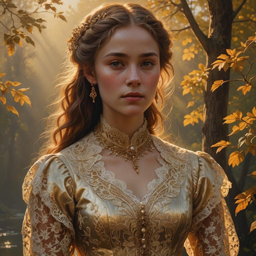 Elegant Woman Portrait in Golden Light