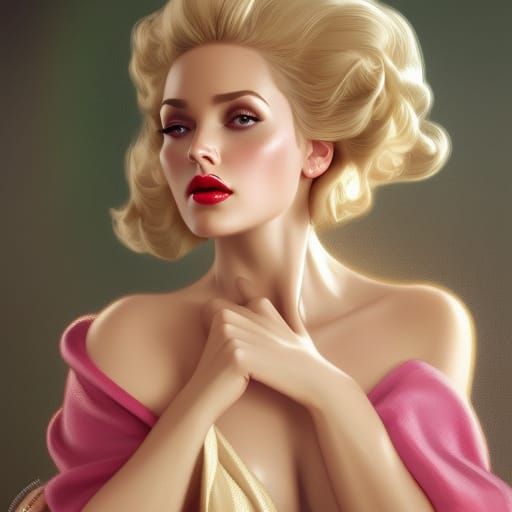 Haute Couture Woman Portrait in Art Nouveau Style