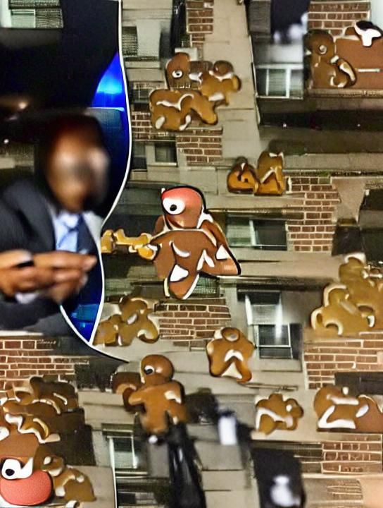 Giant Man Eats Gingerbread Men in New York