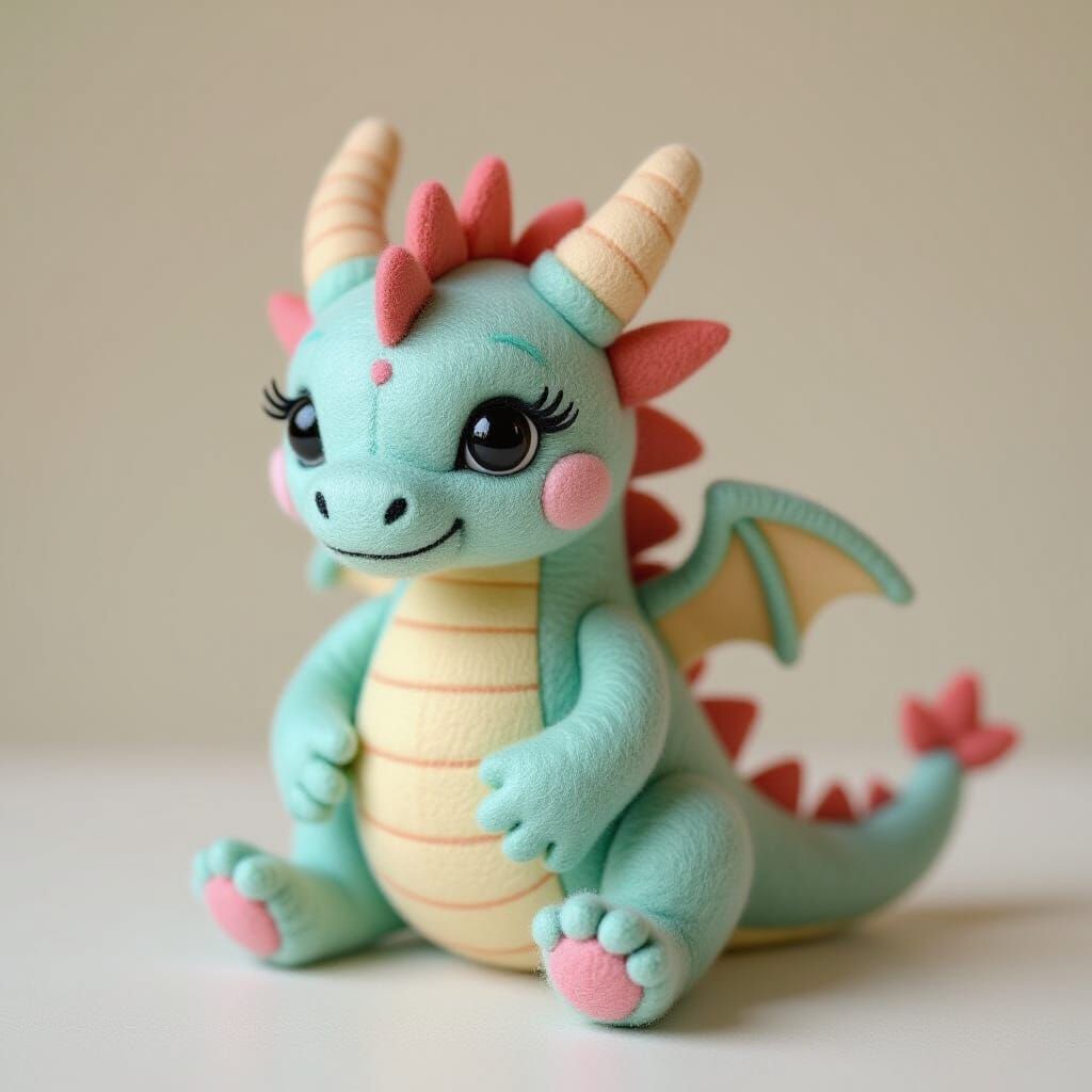 A felt dragon