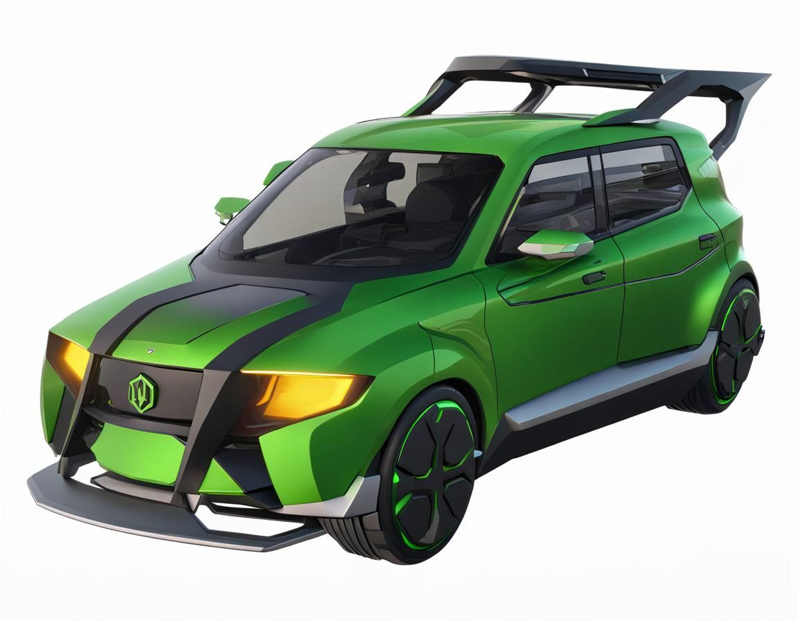 Futuristic Electric Hatchback Concept in 3D Style