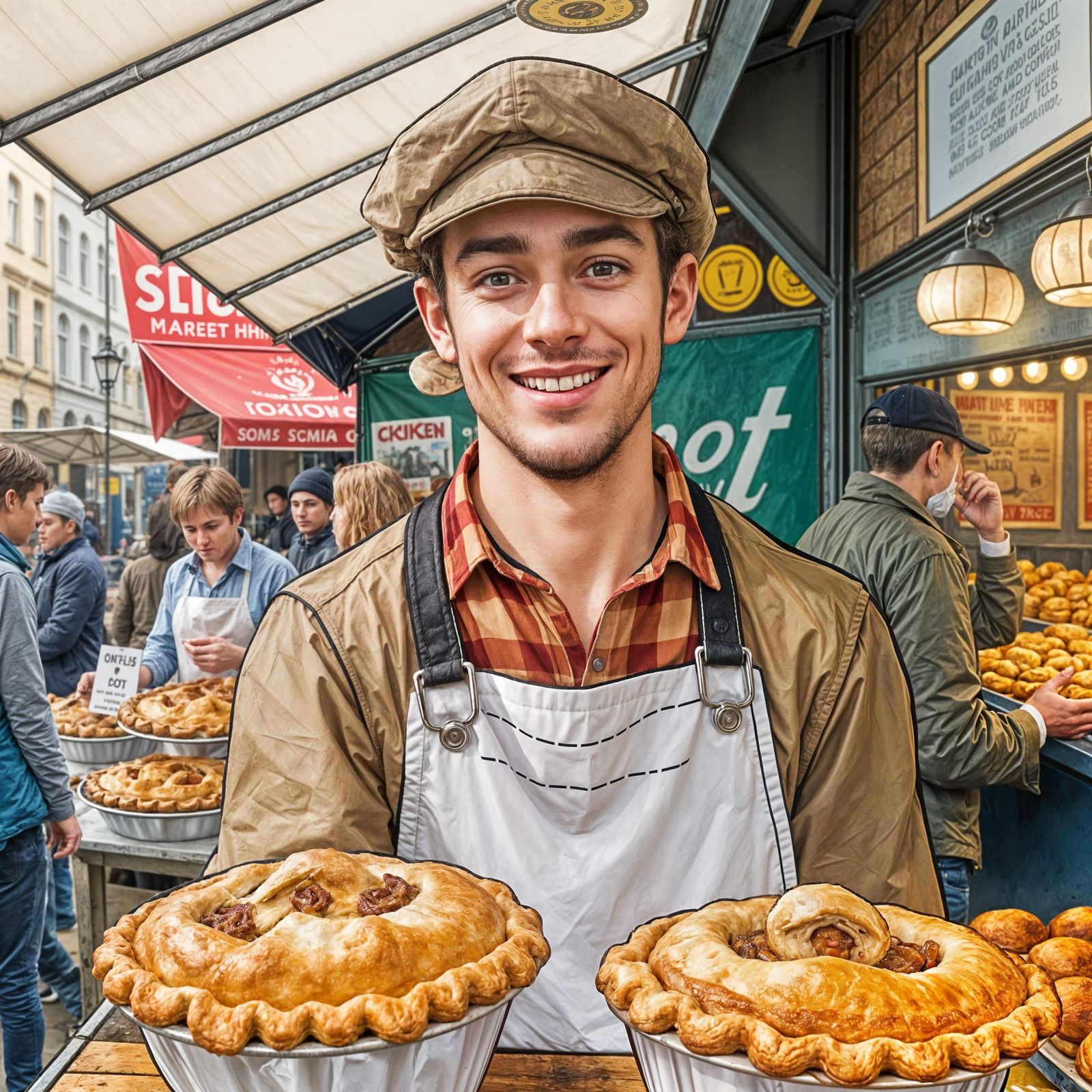 Liverpool Baker Sells Delicious Homemade Pies at Market Stal...