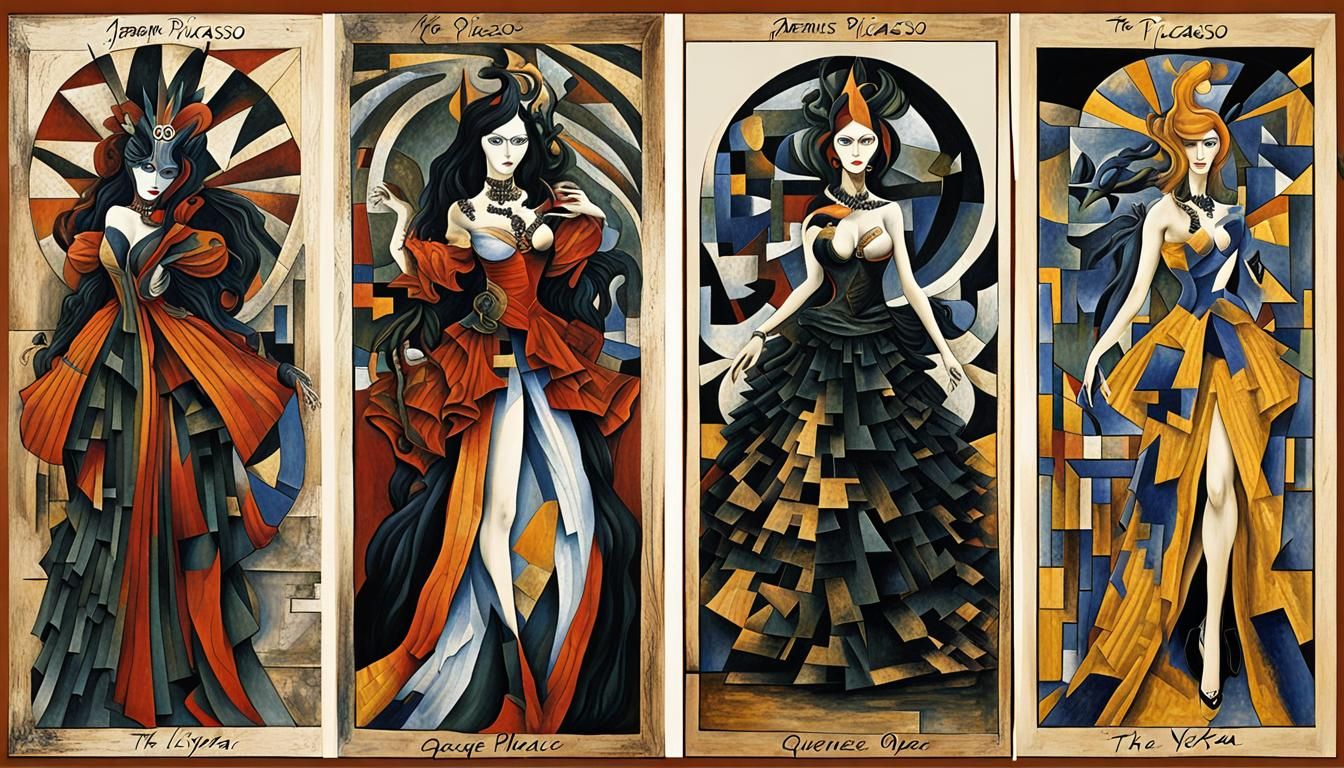 Pioneering Anime Cubist style by Pablo Picasso and Georges B...