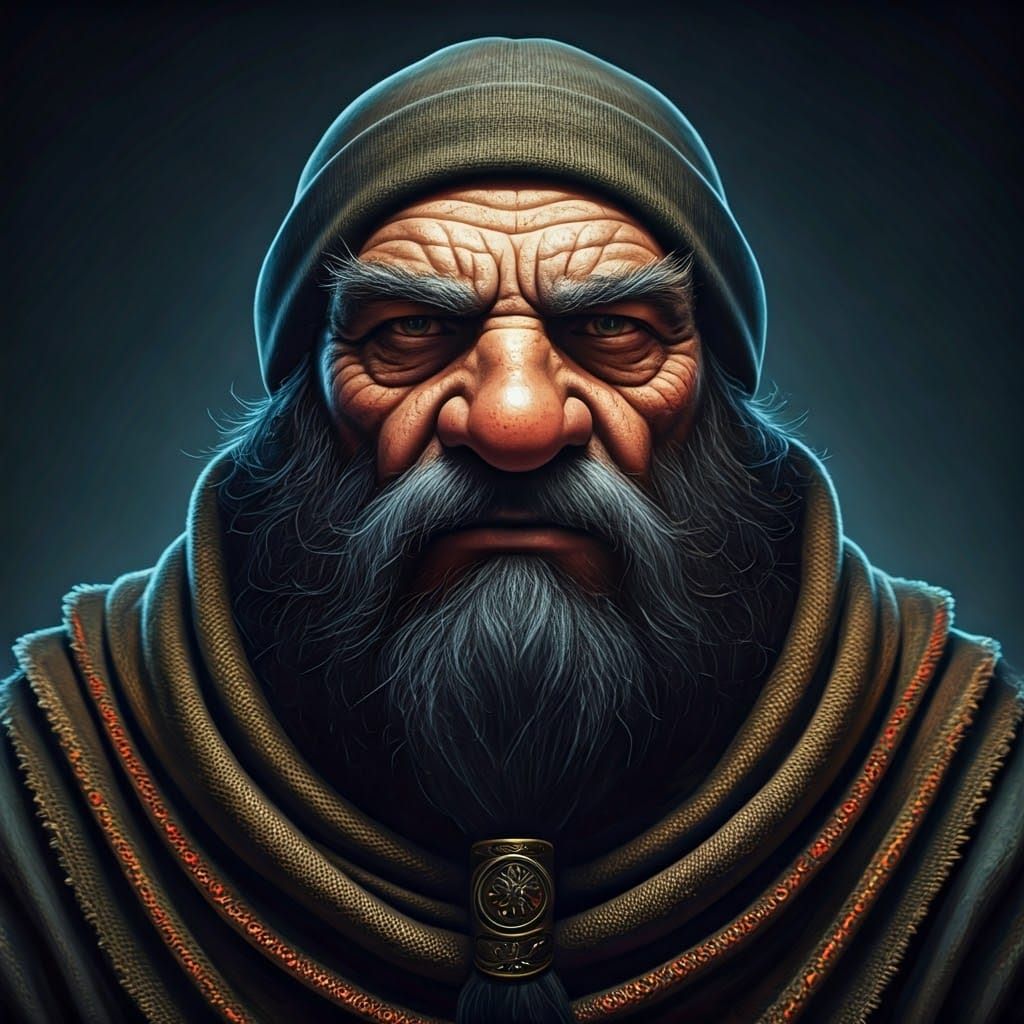 Stoic Dwarf Abjurer in Earthy Tones