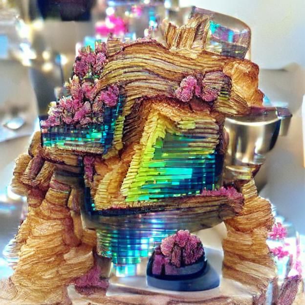 Bismuth Crystal Wedding Cake Art