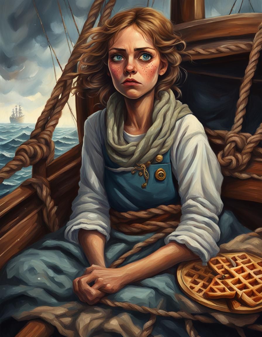 Restless Woman in Cartoon Semi-Realism