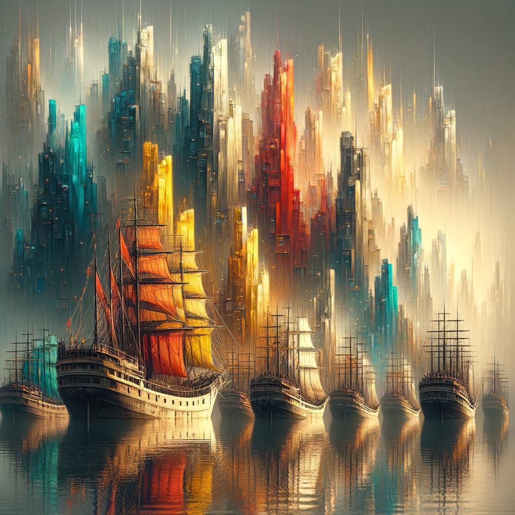 Surreal Ships Transform Into Vibrant Skyscrapers