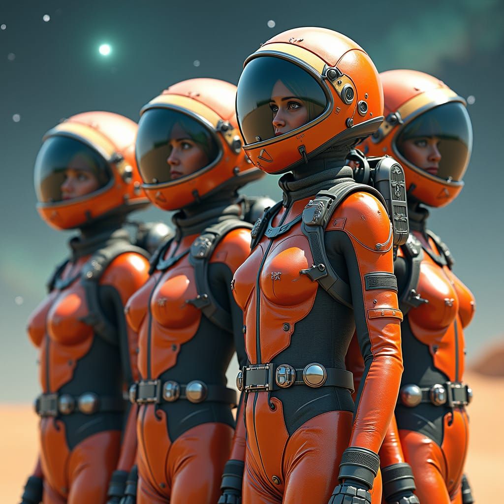 Mad Max Astronauts in Nebula Starfield, Digital Art