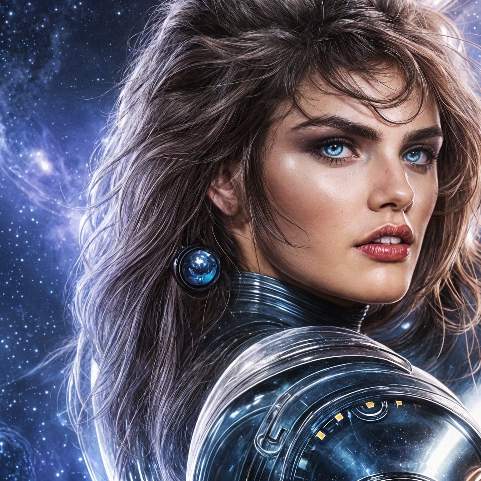 A Beautiful Sci-Fi Gal in a Cosmic Galaxy