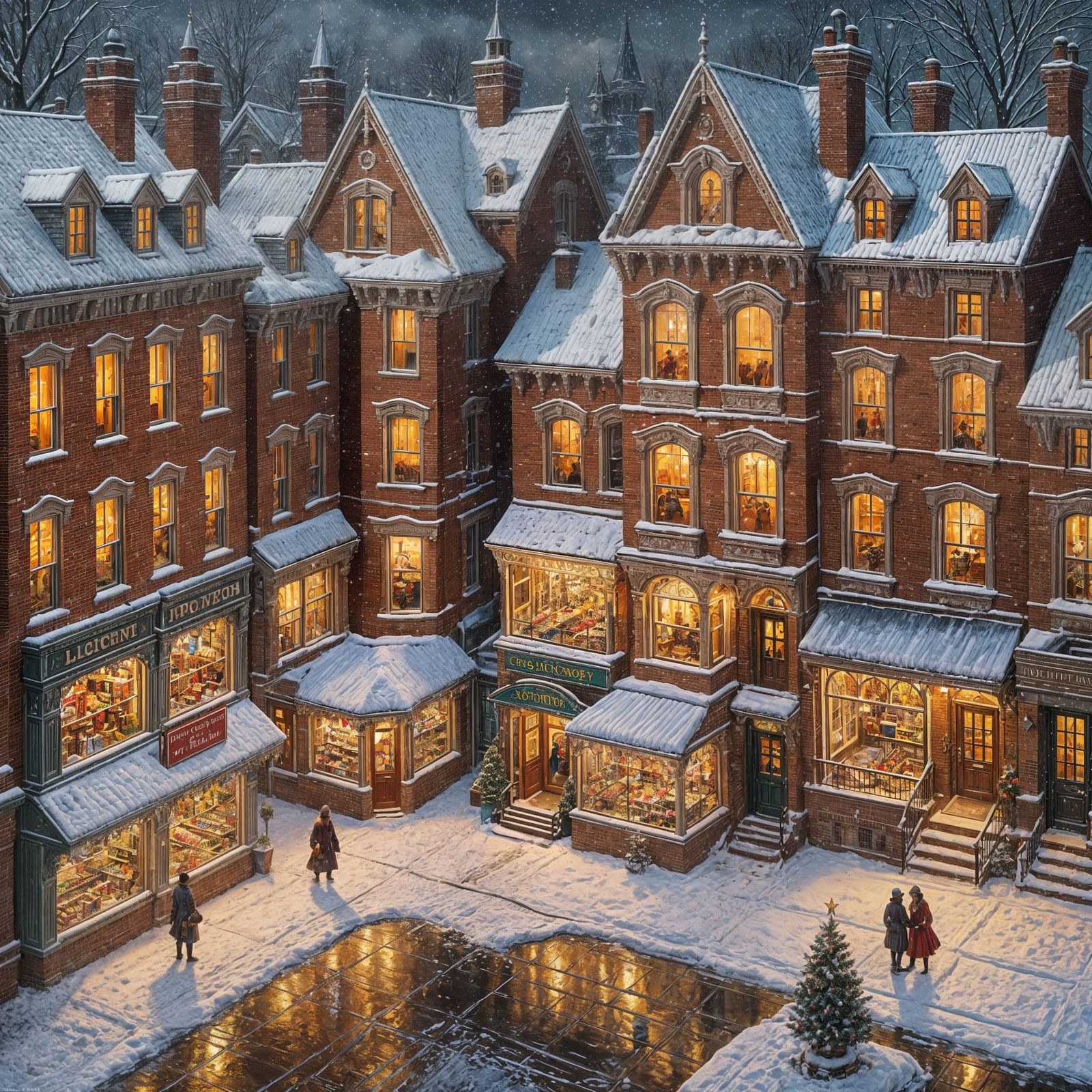 Victorian Candy Shop at Christmas Night