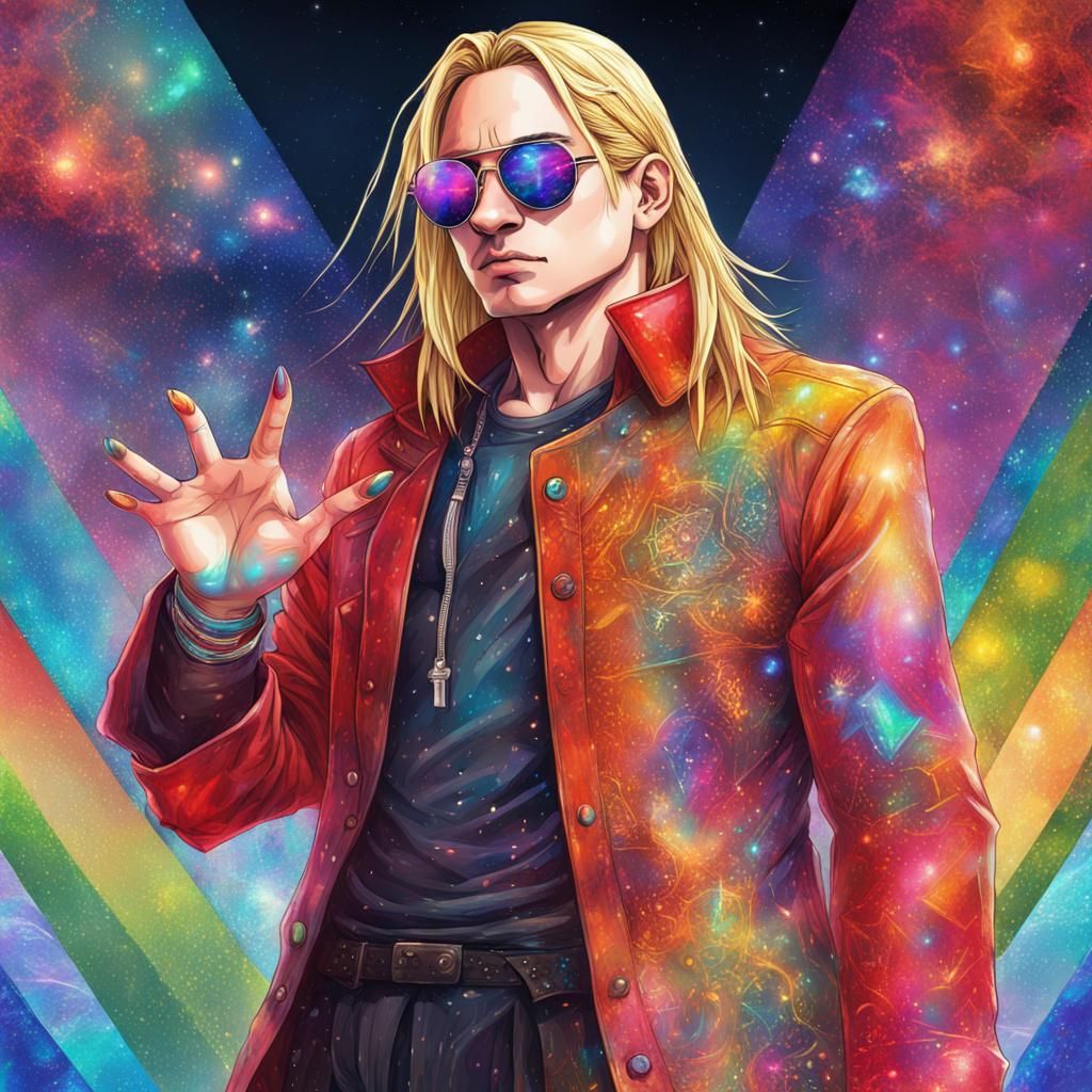 Edward Elric Runway Look in Cosmic Illustration Style