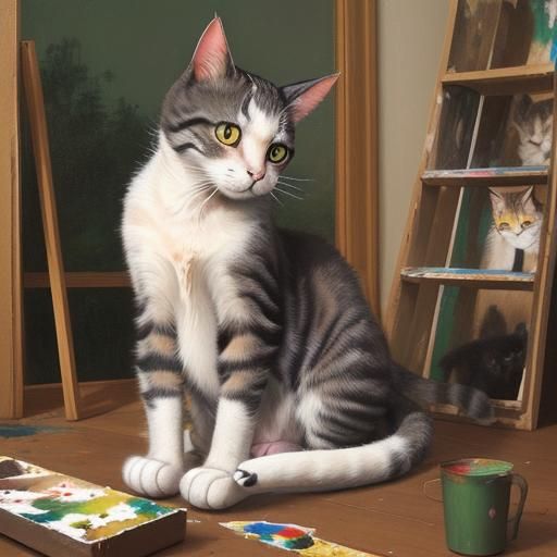 A Cat Painting Another Cat