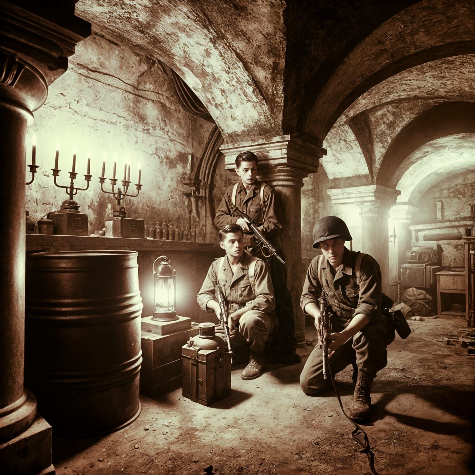 Czech paratroopers in crypt, v1