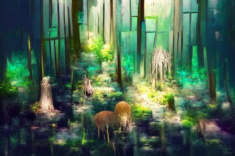 Lush Deep Forest Scene