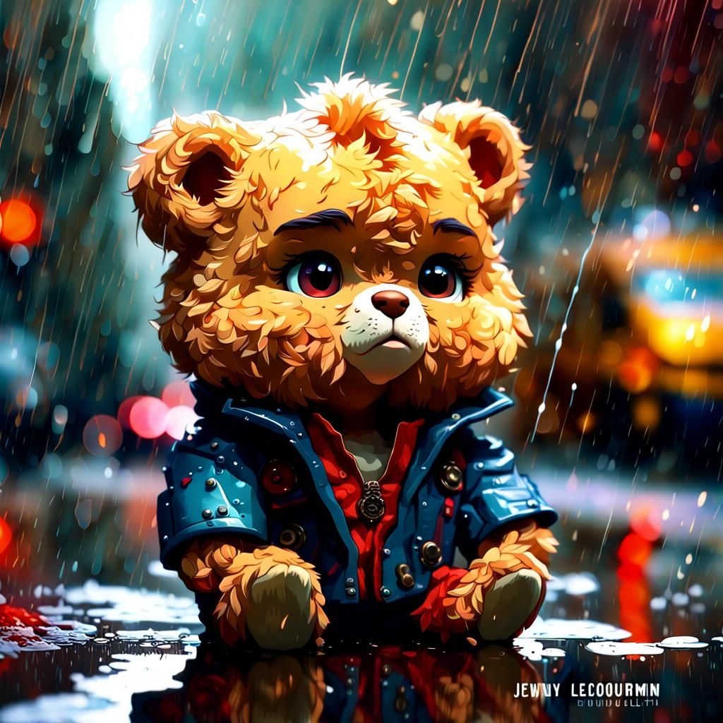 Sad Teddy Ruxpin Portrait with Extreme Detail