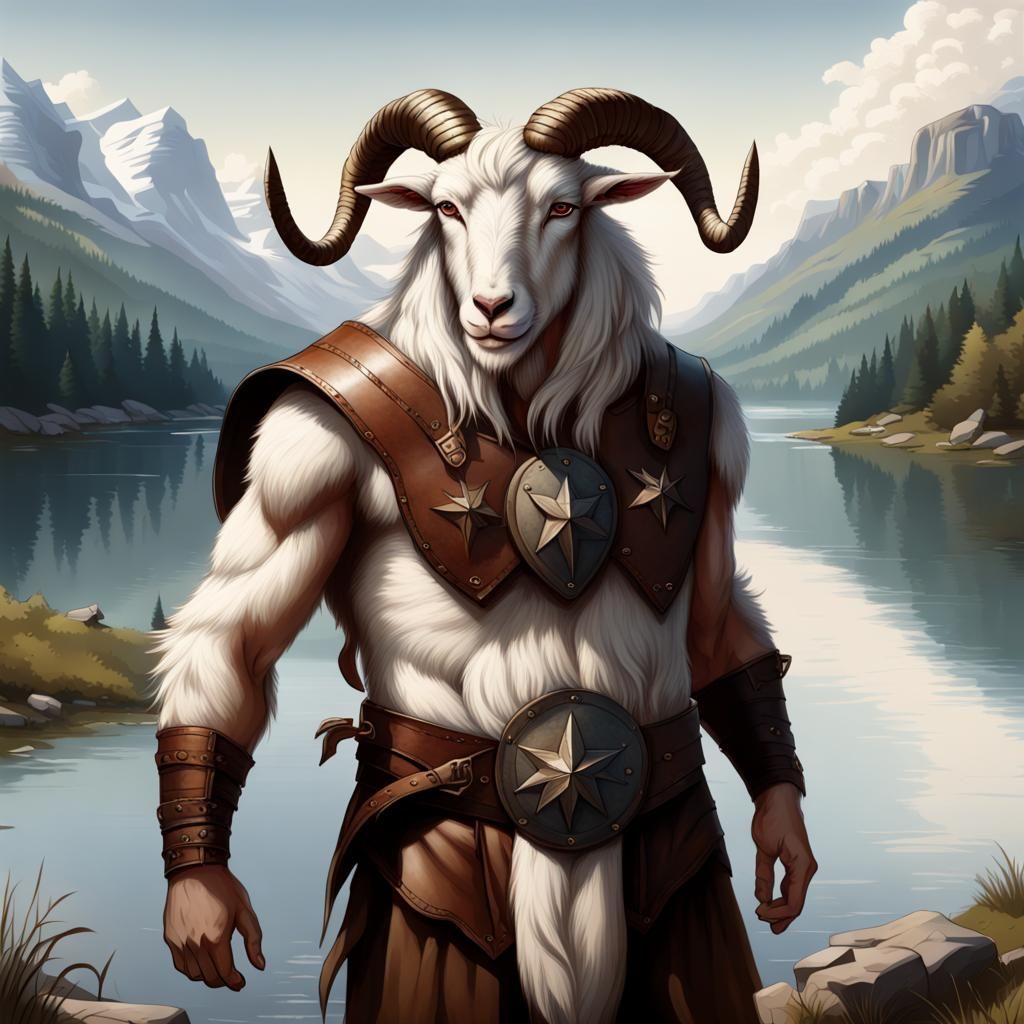 Goat-Man Warrior with Morningstar and Shield