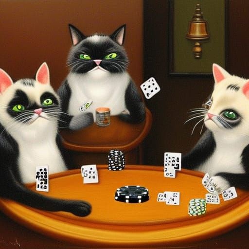 Cats Playing Poker Game