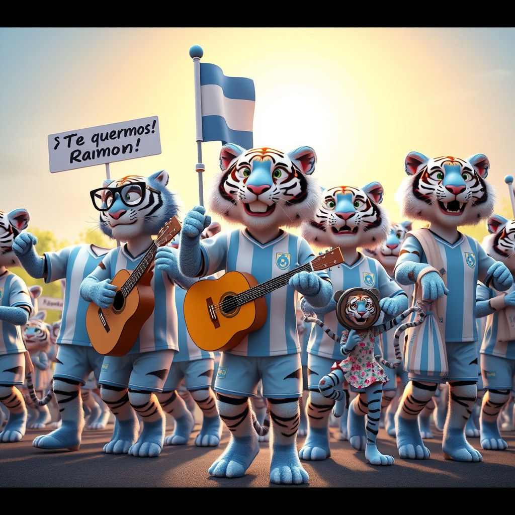 Anthropomorphic Tigers Tribute in a Cinematic Style
