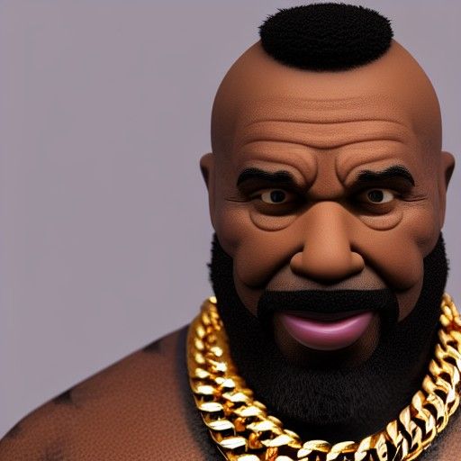 Photorealistic Mr. T as B.A. Baracus in 8k