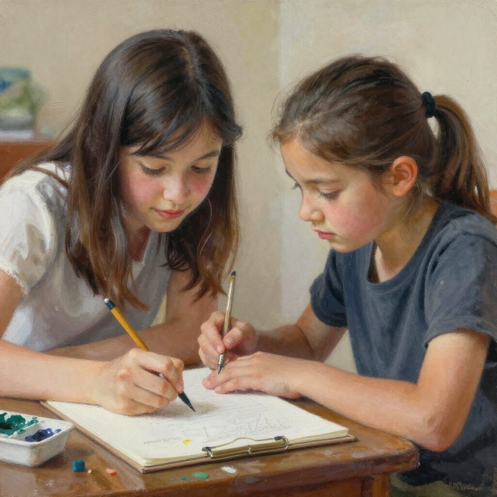 Intricate Gouache Painting Captures an In-Between Moment