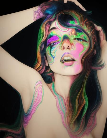 Psychedelic Abstract Art Generated by AI