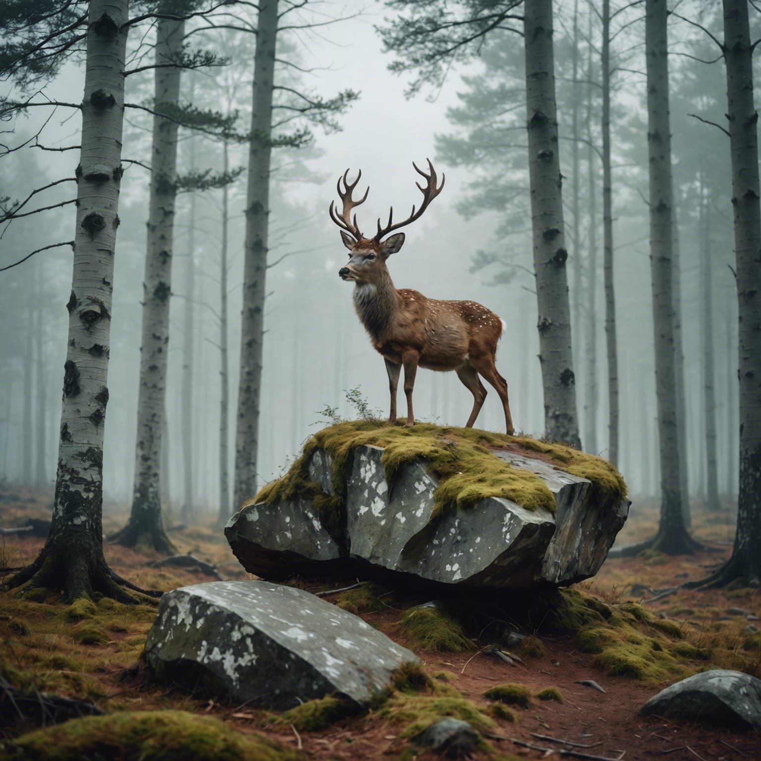 Mystic Forest Fairy on Sandstone Boulder
