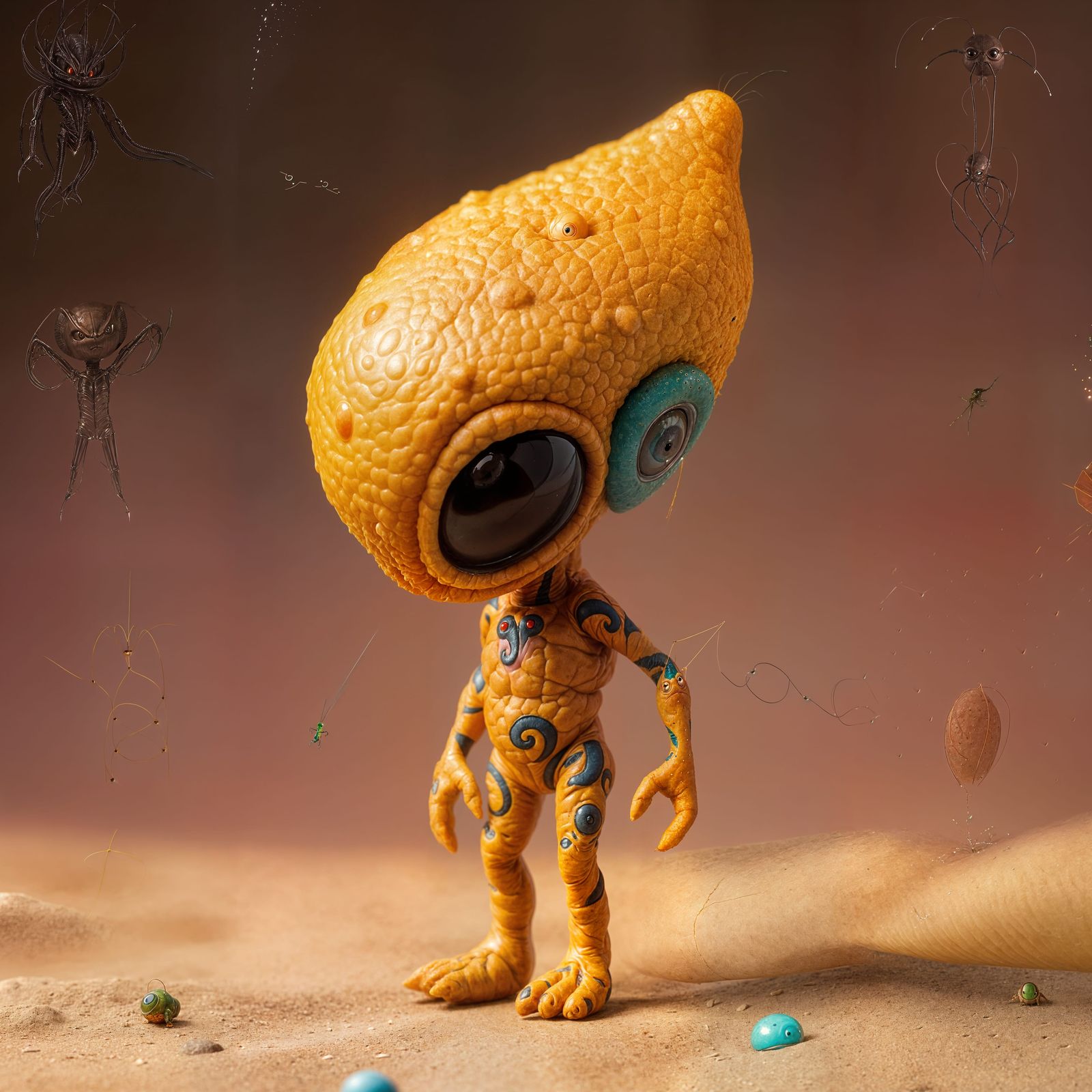 Dorito-Shaped Alien Creature Cartoon