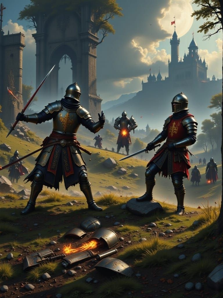 Roman Legionaries Battle Spectral Warriors in Eerie Moonligh...