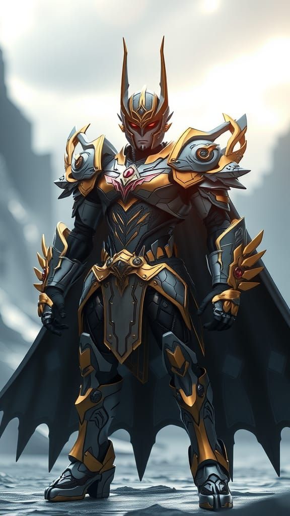 Batman in Saint Seiya Armor: 3D Anime Art