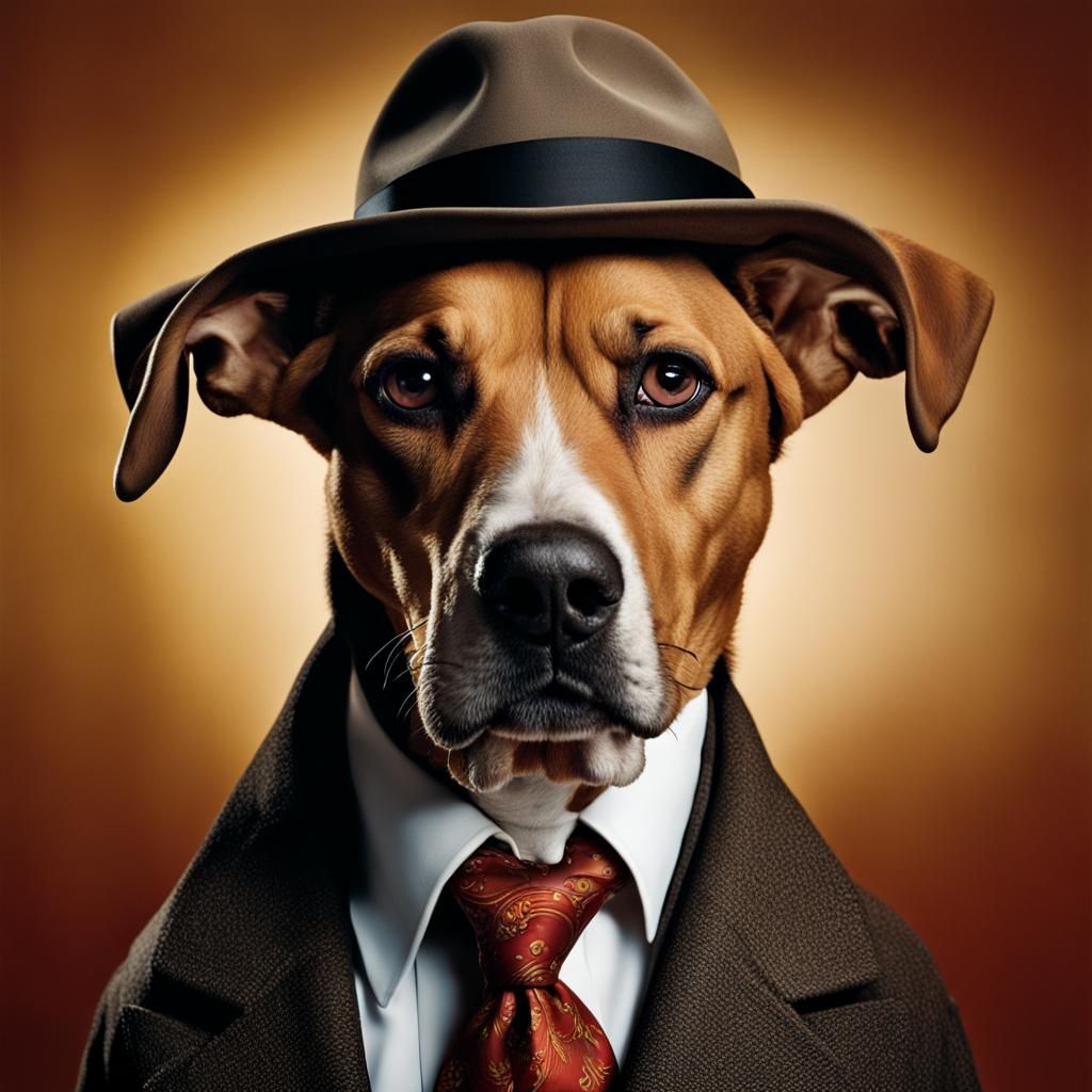 Dog as The Godfather: Professional Portrait
