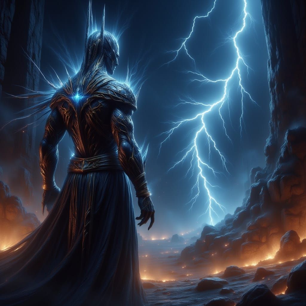 Egyptian God Set Warrior God Digital Art Dark Night on Sand ...