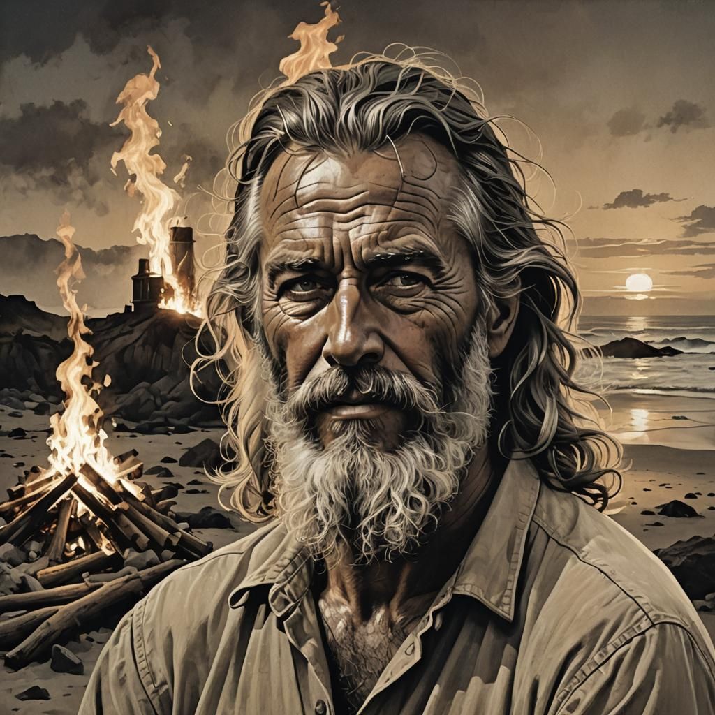 Mariner's Transformation: 1960s Beach Bonfire Harmony