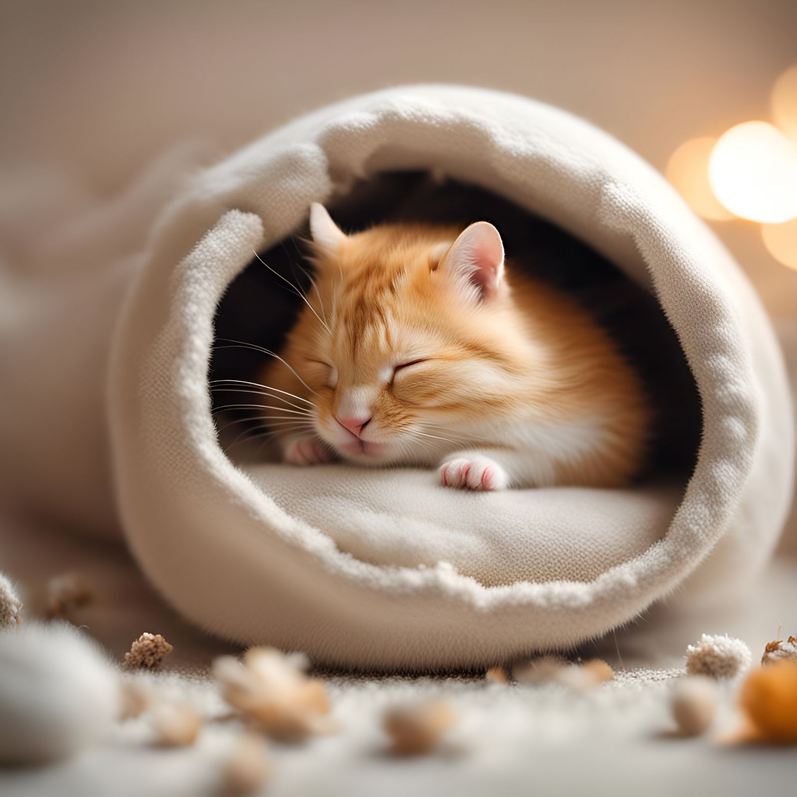 Cat-Hamster Hybrid Sleeping: 50mm Lens Photography