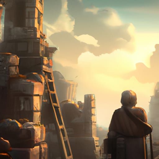 Old Man's Vision of Ancient Ruins in War