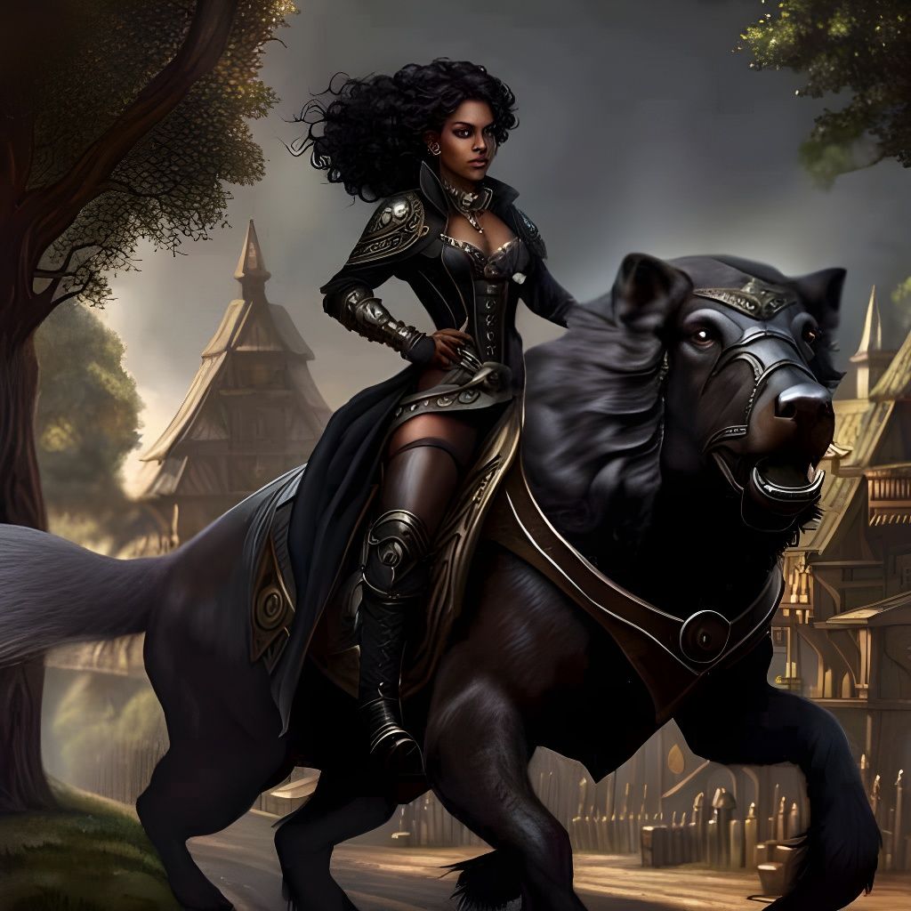 Adventurer Rides Giant Dog in Hyperrealistic Detail