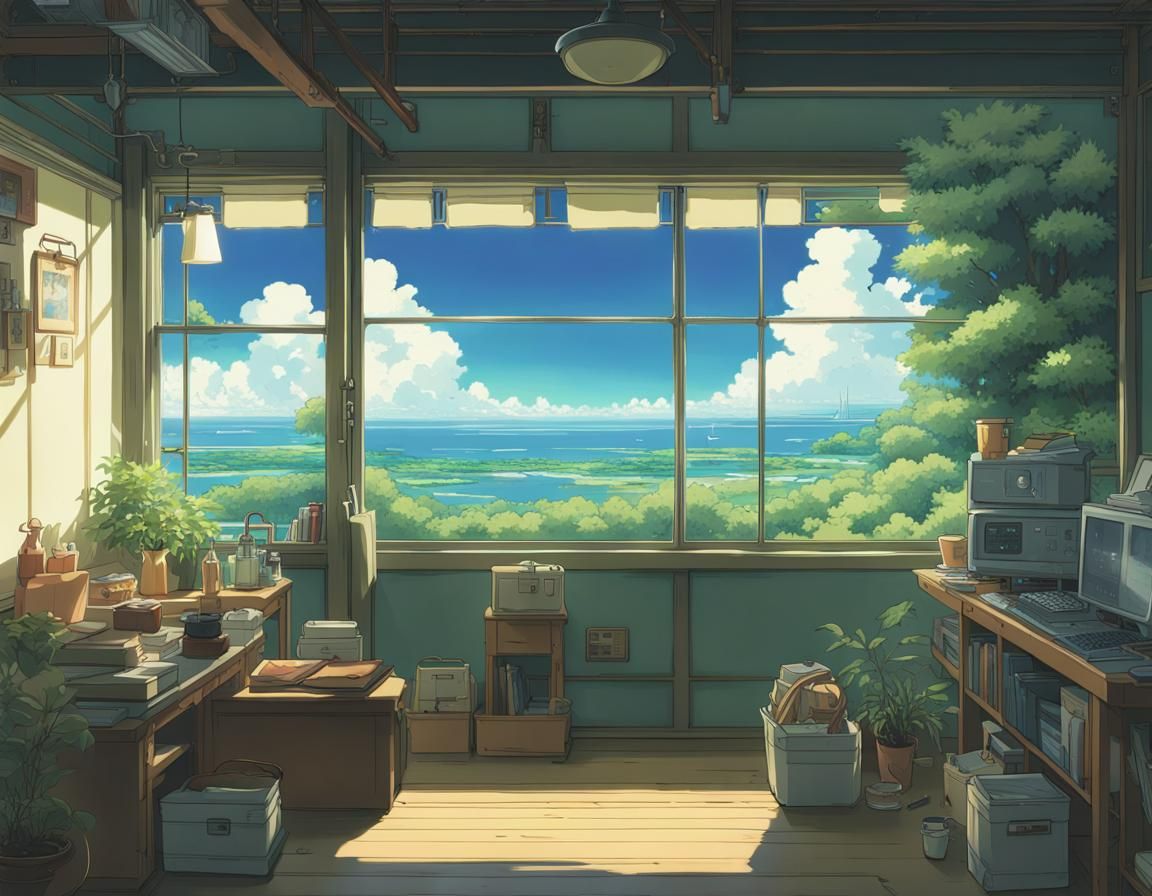 Anime Key Visual in Studio Ghibli Style