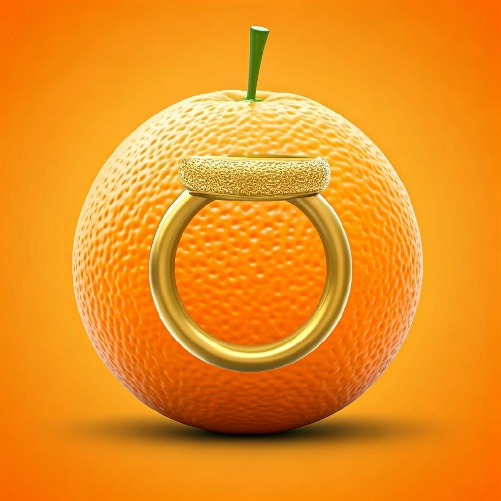 Orange Character Wearing a Gold Ring
