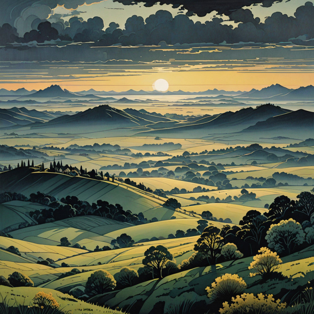 Vast Steppes Dusk in Cinematic Style with Intricate Clouds