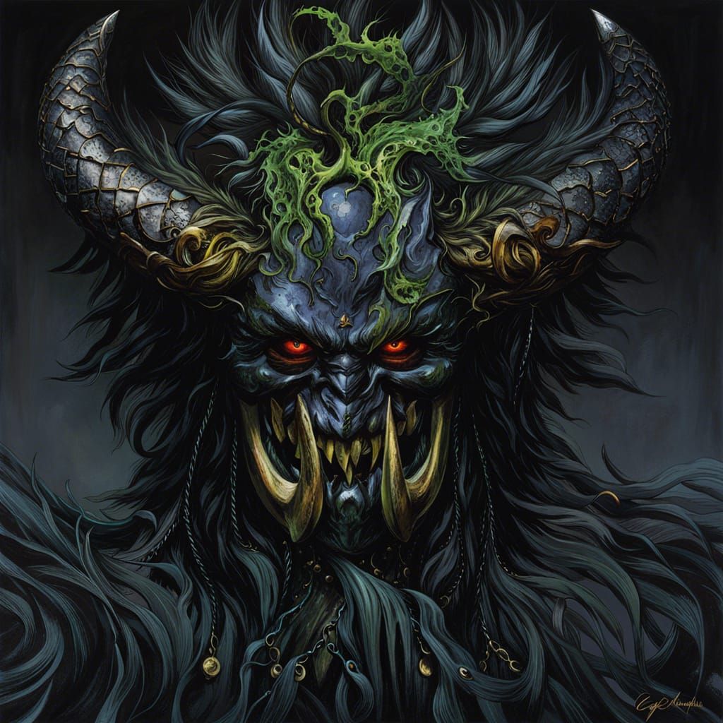 Sinister Creature in Dark Fantasy Style