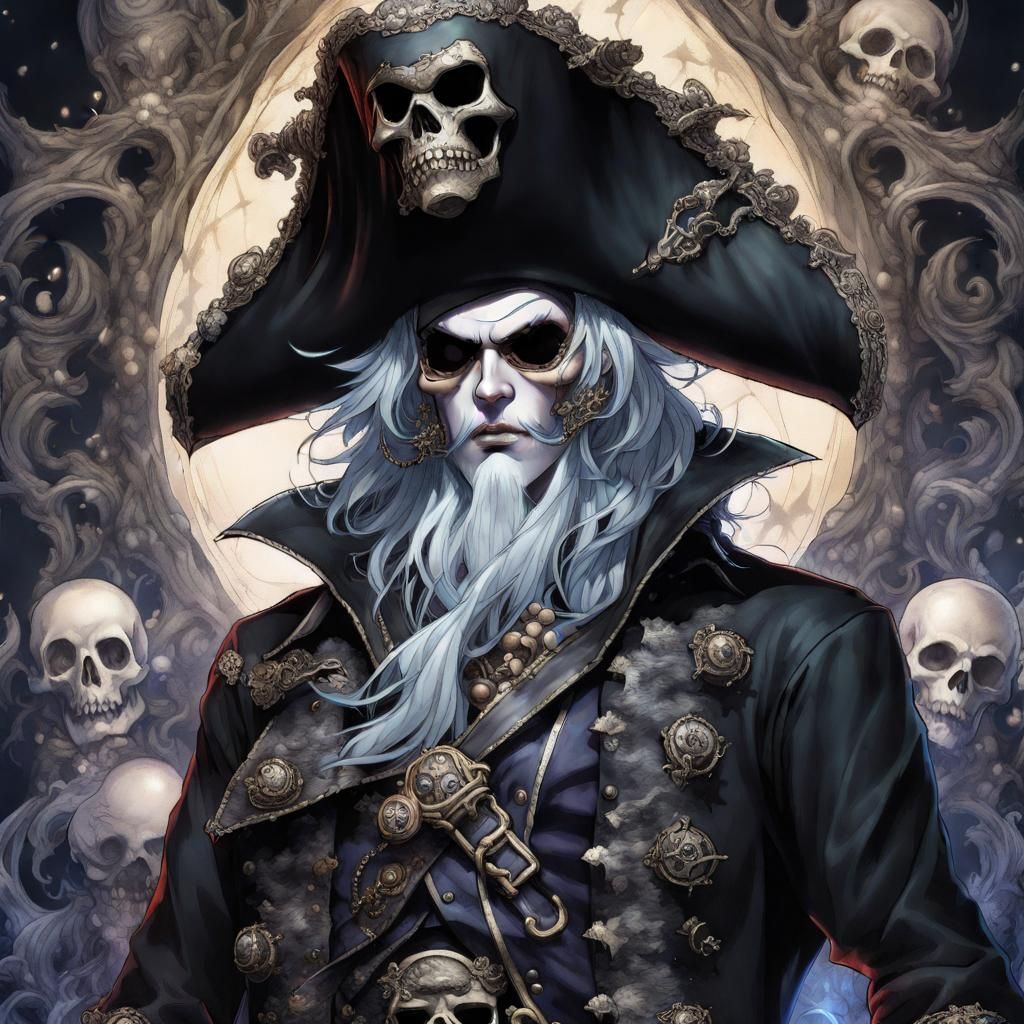 Ghost Pirate Villain Costume: Hyperrealistic Halloween Portr...