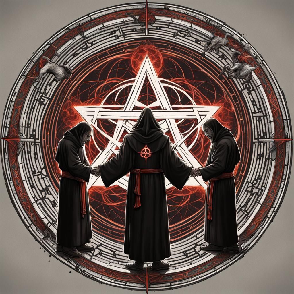 Evil Monks Ceremony: A Satanic Sacrifice in Full Color
