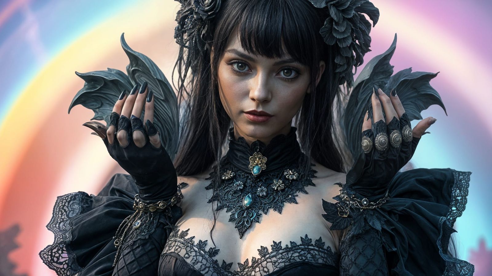 Gothic Woman in Surreal Fantasy World (HD)