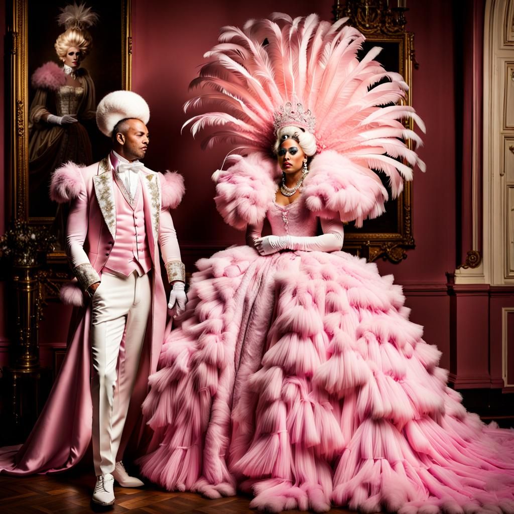 Drag Queen Bride in Rococo Wedding Style